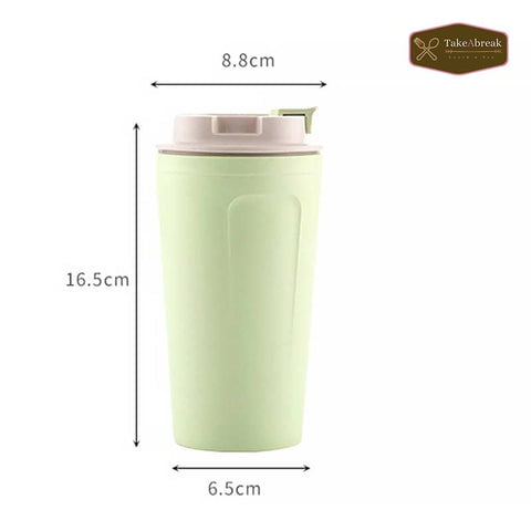 Dimensions mug café réutilisable en bambou vert