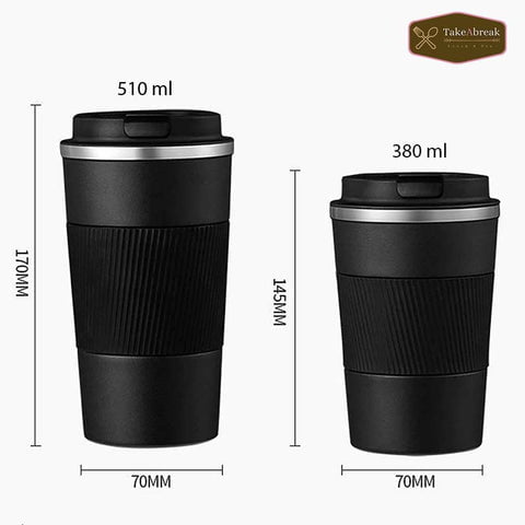 Dimensions mug café isotherme noir