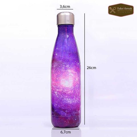 Dimensions bouteille isotherme galaxy violette