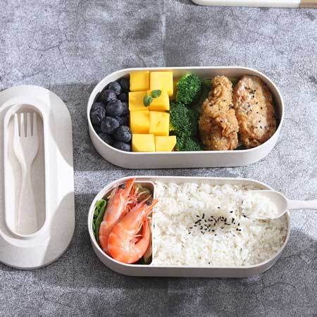 Bento lunch box avec couverts et deux compartiments