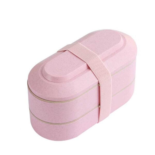 Bento lunch box original rose avec couvert pour femme