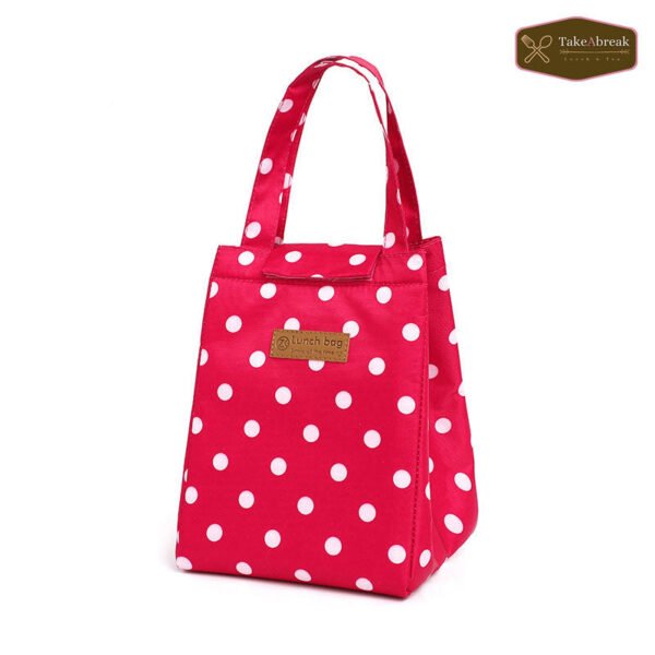 sac isotherme rouge pois blancs