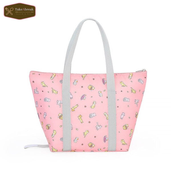 sac repas cabas isotherme rose chat