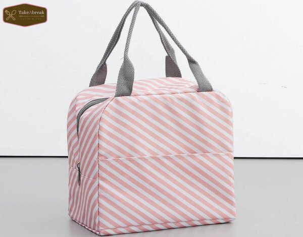 lunch bag sac isotherme  rayure rose