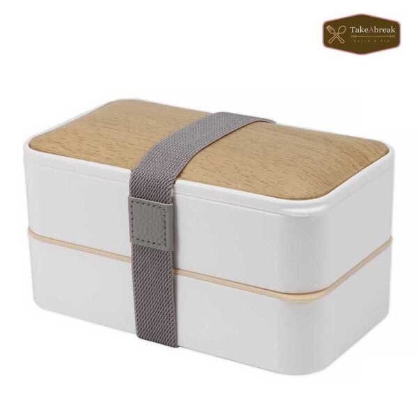 Bento box japonais blanc bois bambou couverts fourchette couteau cuillère
