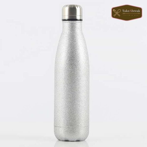 Bouteille isotherme inox paillette blanc