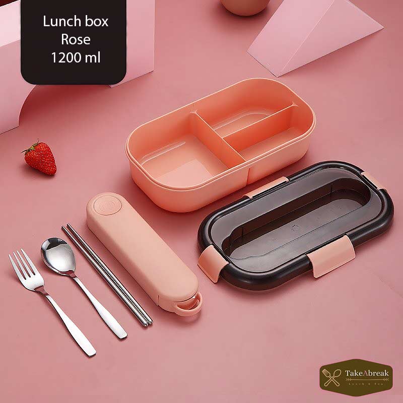 Boite repas avec fourchette et cuillère, Lunch box