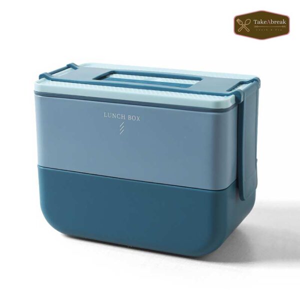 Lunch box bento double compartiment bleu
