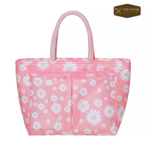 Sac repas  isotherme femme rose fleurie