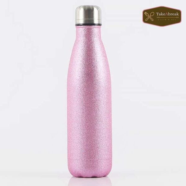 Bouteille isotherme inox paillette rose
