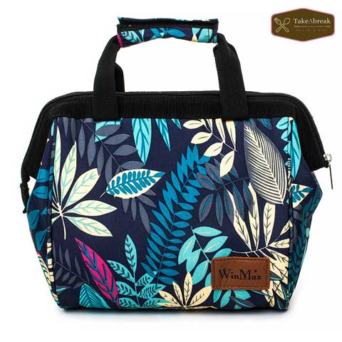 Lunch bag isotherme type cabas motif tropical